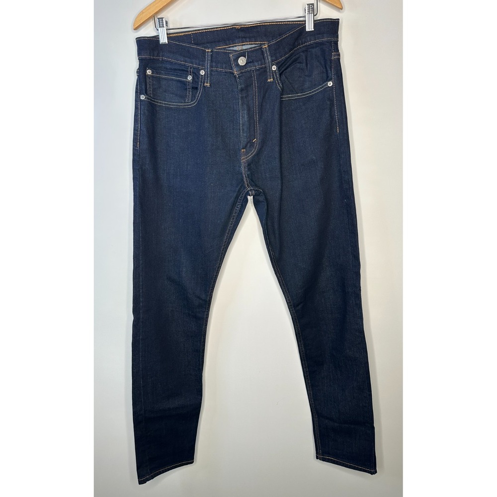 Levi's 512 Slim Taper Mens Jeans Dark Wash Indigo Stretch Denim 34 x 34 5 Pocket - Picture 14 of 14